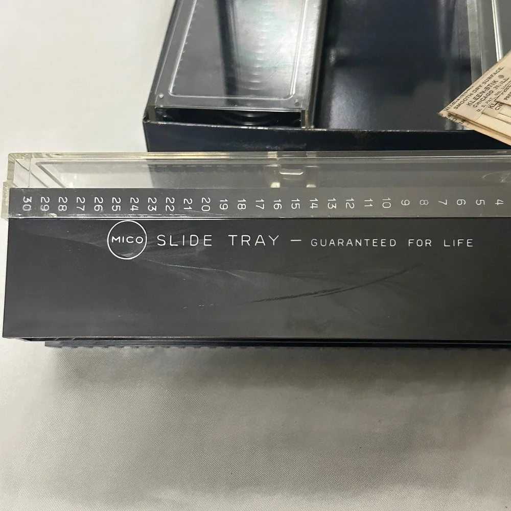 Mico‎ Slide Tray Chest Vintage Metal Case Black Good 6 Trays Preview Screen